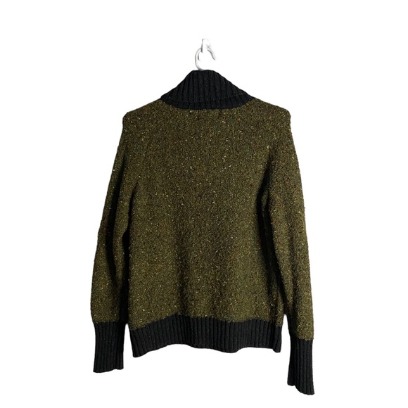 Cynthia Rowley Women's Green Speckled Wool Knit Turtleneck Sweater - Picture 7 of 7